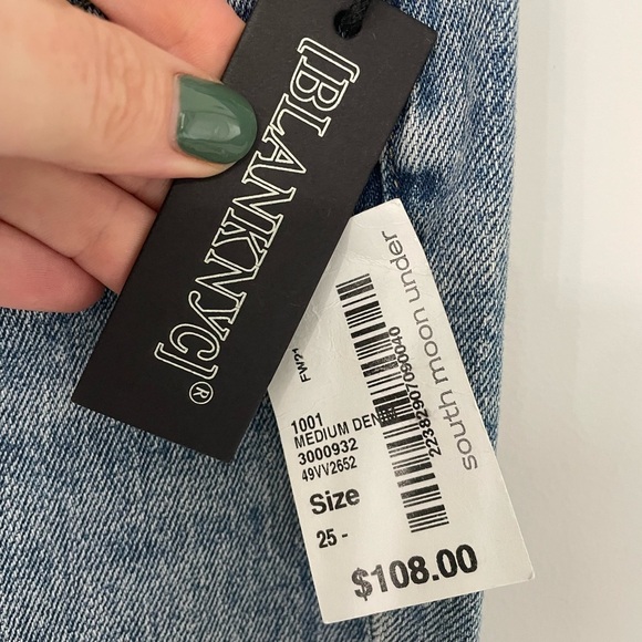 New! Blank NYC, 25, The Lafayette High Rise Wide Flare distressed med wash denim - Picture 3 of 10